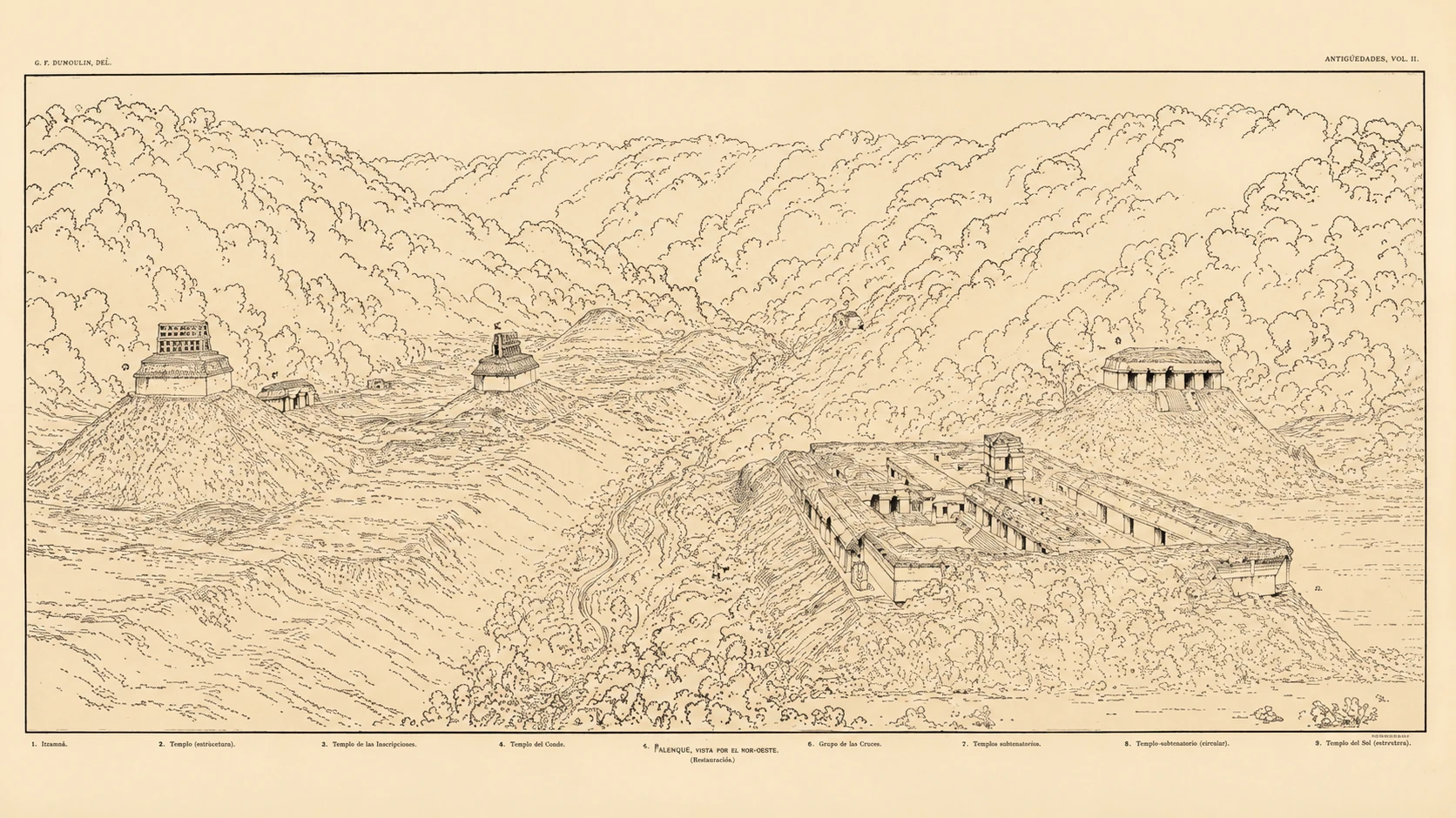 Panoramische Rekonstruktion von Palenque